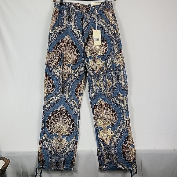 MNML Ultra Baggy Jacquard Cargo Floral Pants Size 29 - Picture 1 of 10